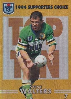 1994 Dynamic Rugby League Series 2 - Top Ten Supporters Choice #S7 Steve Walters Front